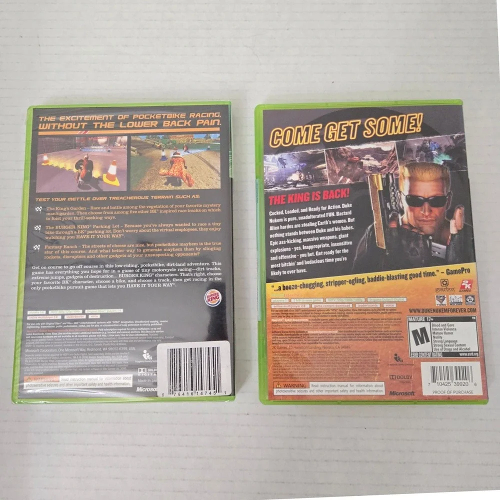 Duke Nukem Forever Xbox 360 PocketBike Racer Lot Sealed Brand New Video Games